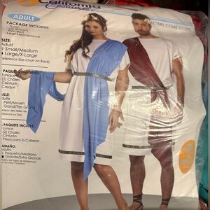 California costumes party, toga men/woman: tunic, shawl, belt, headpiece L/XL